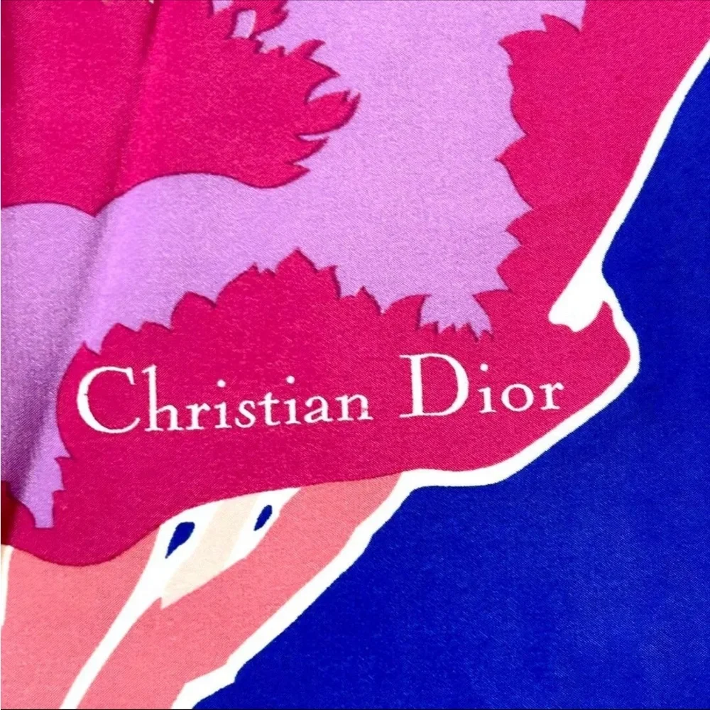 Dior Blue Floral Scarf